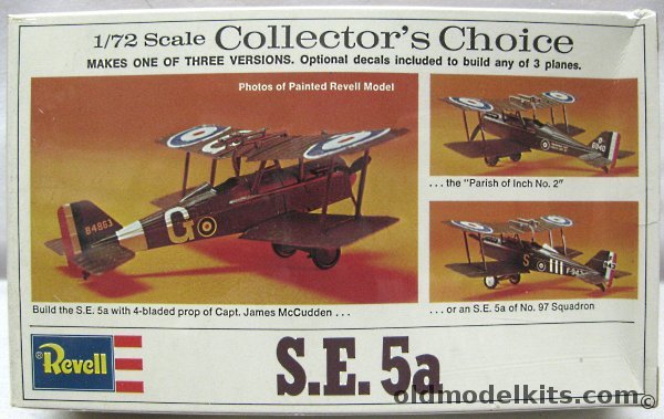 Revell 1/72 SE-5 Scout Collectors Choice - Capt James McCudden / Parish of Inch No. 2 / 97th Sq, H69 plastic model kit